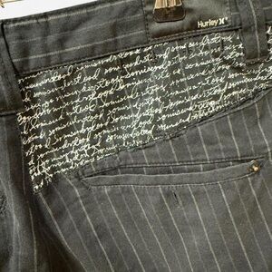 Hurley Black Pinstripe Pants